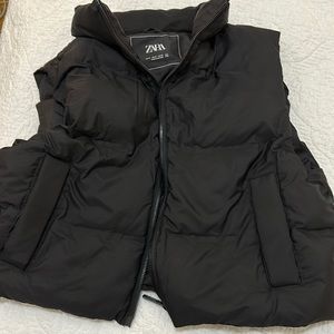 Zara Black Puffer Vest